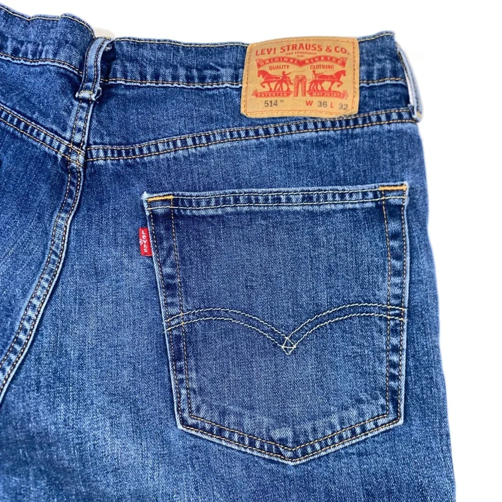 Levis 514 Straight Fit Mens Blue Denim Jeans Medium Wash W36 L32
